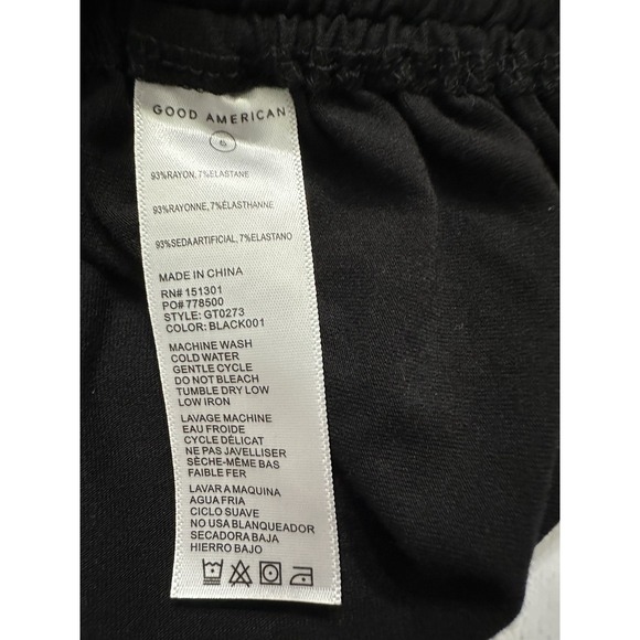 NWT‎ Good American Good Touch Ruched One Shoulder Tank Top Sz 5  Black - Picture 9 of 9